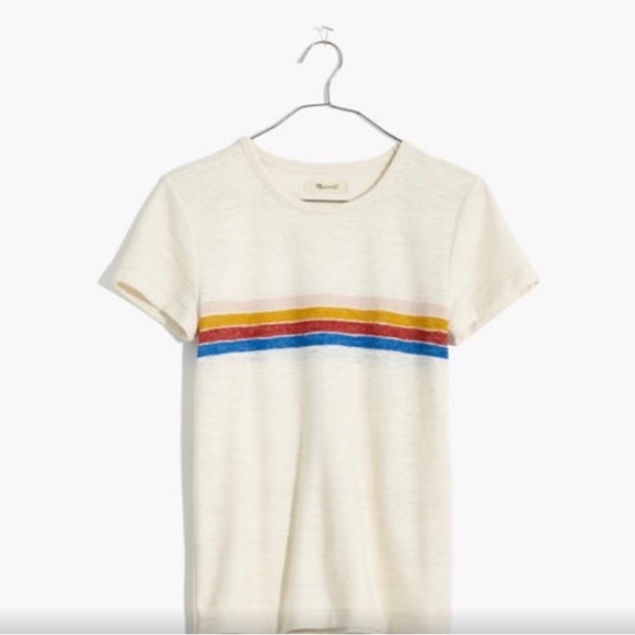 Madewell Tops - Madewell Hi-Fi Shrunken Tee in Placed Stripe